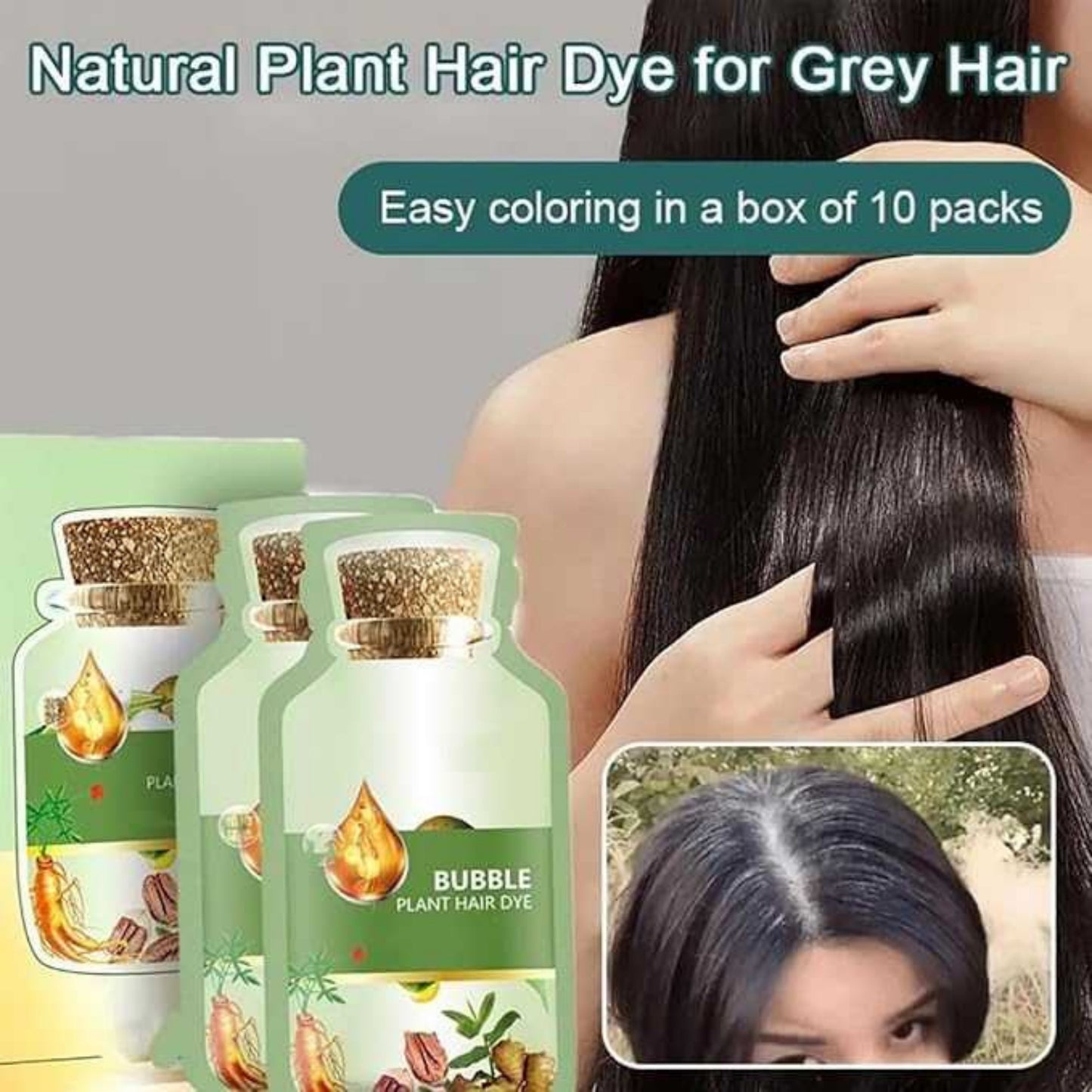 Bubble Hair Dye Shampoo 10 Packs