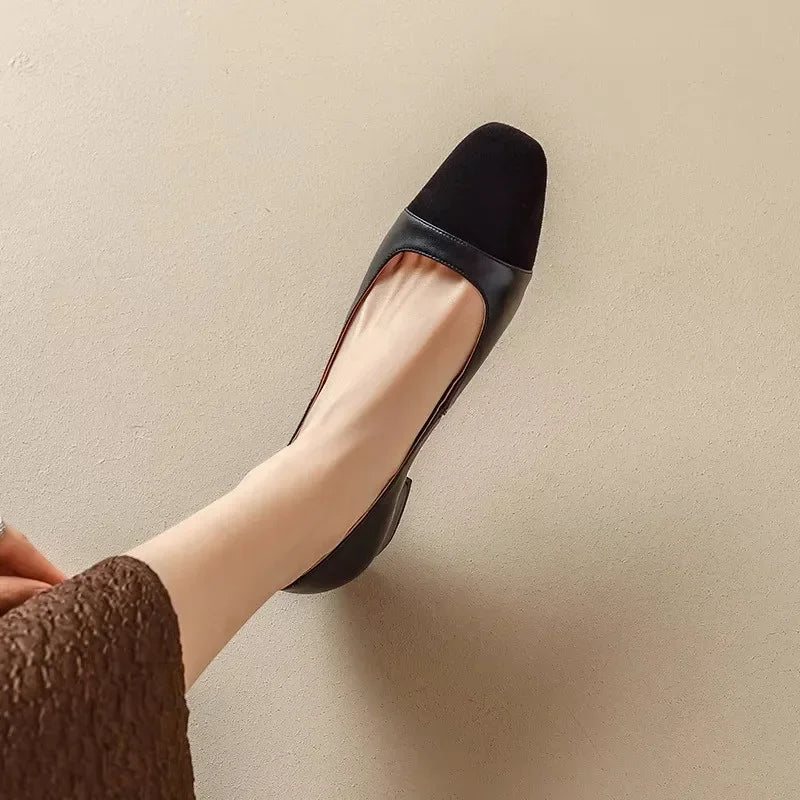 New Leather Women's Heeled Single Shoes Sandals Thick Heel